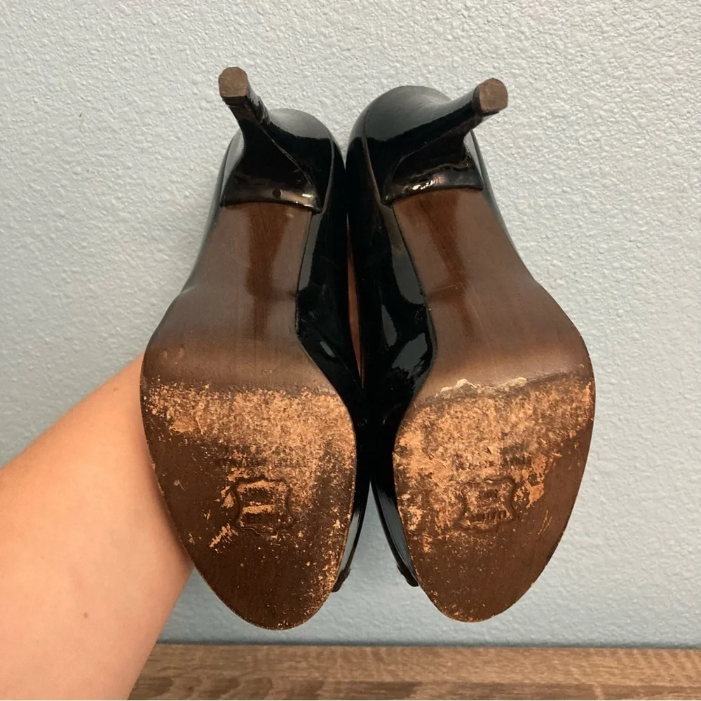 Stuart Weitzman Peep Toe Pump Heels - Black -  7M - Picture 9 of 10